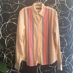 Faconnable Stripe Button Down Shirt